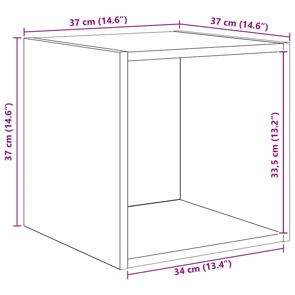 TV Cabinet Set Wall-mounted 2 pcs Black Oak Engineered Wood