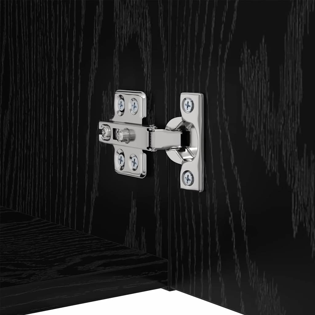 Wall TV Cabinet Wall-mounted 4 pcs Black oak 200 x 30 x 30 cm