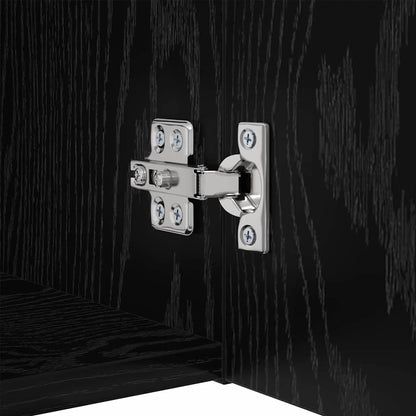 Wall TV Cabinet Wall-mounted 4 pcs Black oak 200 x 30 x 30 cm