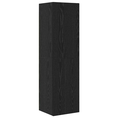 Wall TV Cabinet Wall-mounted 4 pcs Black oak 200 x 30 x 30 cm