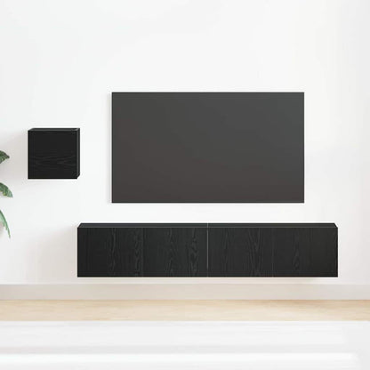 TV Cabinet Set 4 pcs Black oak 80 x 30 x 30 cm Engineered wood