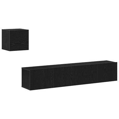 TV Cabinet Set 4 pcs Black oak 80 x 30 x 30 cm Engineered wood