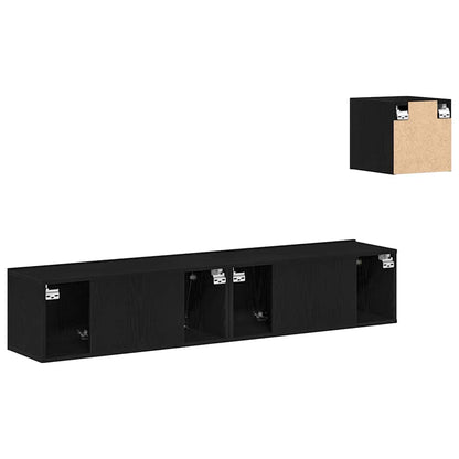 TV Cabinet Set 4 pcs Black oak 80 x 30 x 30 cm Engineered wood