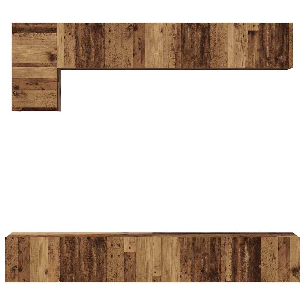 TV Cabinet Set 5 pcs Old wood 100 x 30 x 30 cm Engineered wood