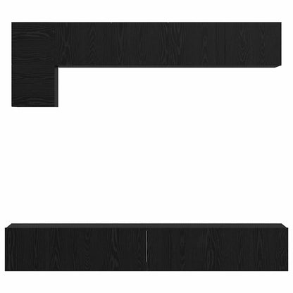 TV Cabinet Set 5 pcs Black oak 100 x 30 x 30 cm Engineered wood