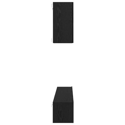 TV Cabinet Set 5 pcs Black oak 100 x 30 x 30 cm Engineered wood