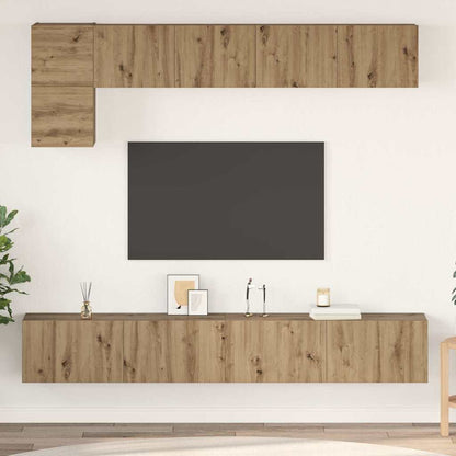 TV Cabinet Set Wall-mounted 5 pcs Artisan oak 100 x 30 x 30 cm