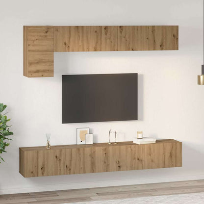 TV Cabinet Set Wall-mounted 5 pcs Artisan oak 100 x 30 x 30 cm