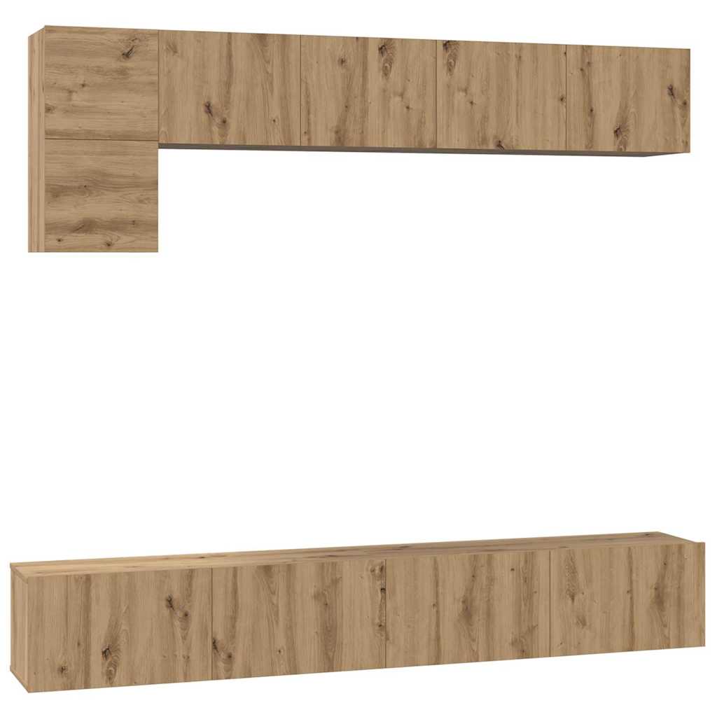 TV Cabinet Set Wall-mounted 5 pcs Artisan oak 100 x 30 x 30 cm