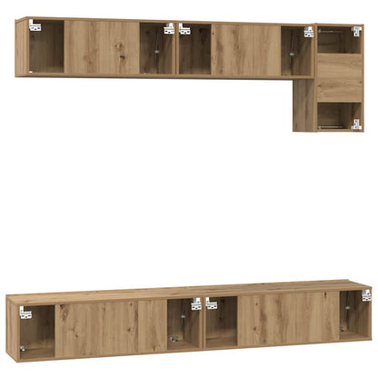 TV Cabinet Set Wall-mounted 5 pcs Artisan oak 100 x 30 x 30 cm
