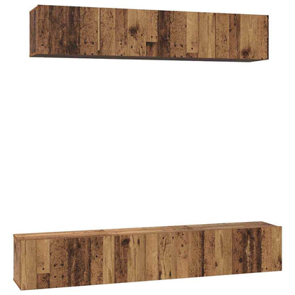 TV Cabinet Set 5 pcs Old wood 100 x 30 x 30 cm Engineered wood