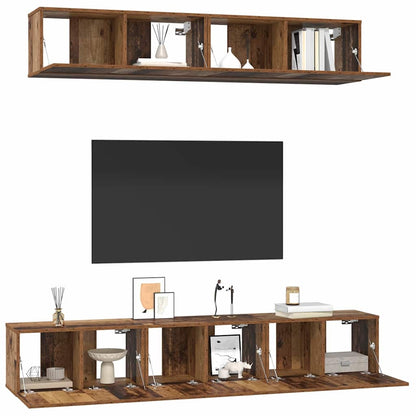 TV Cabinet Set 5 pcs Old wood 100 x 30 x 30 cm Engineered wood