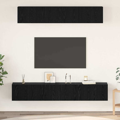 TV Cabinet Set 5 pcs Black oak 100 x 30 x 30 cm Engineered wood