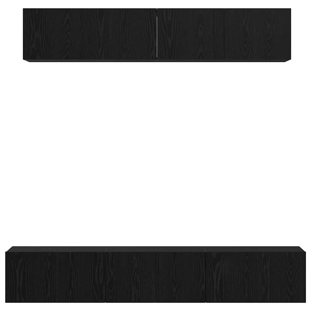 TV Cabinet Set 5 pcs Black oak 100 x 30 x 30 cm Engineered wood