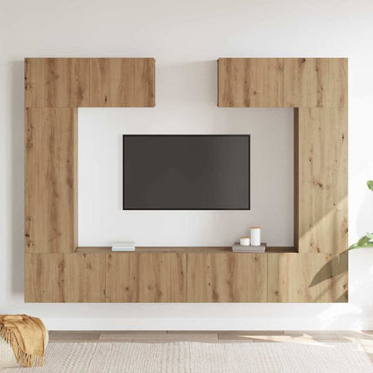 TV Cabinet Set Wall-mounted 6 pcs Artisan oak 200 x 30 x 150 cm