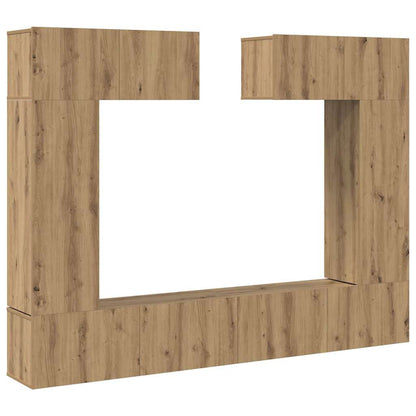 TV Cabinet Set Wall-mounted 6 pcs Artisan oak 200 x 30 x 150 cm