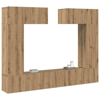 TV Cabinet Set Wall-mounted 6 pcs Artisan oak 200 x 30 x 150 cm