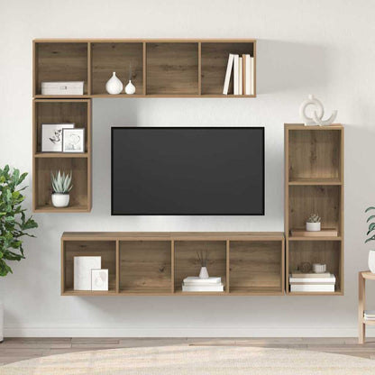 TV Cabinet Set 4 pcs Artisan oak 37 x 37 x 142.5 cm
