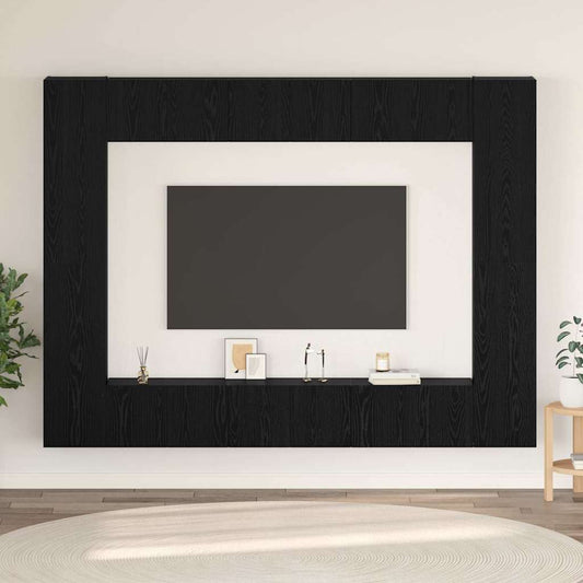 TV Cabinet Set 10 pcs Black oak Medium 30.5 x 30 x 90 cm