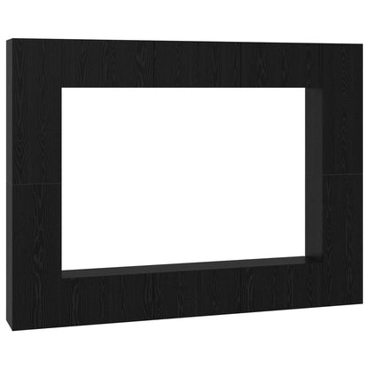 TV Cabinet Set Wall-mounted 10 pcs Black Oak 30.5 x 30 x 90 cm