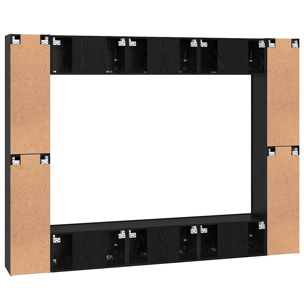 TV Cabinet Set 10 pcs Black oak Medium 30.5 x 30 x 90 cm