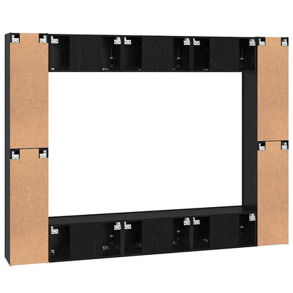 TV Cabinet Set 10 pcs Black oak Medium 30.5 x 30 x 90 cm