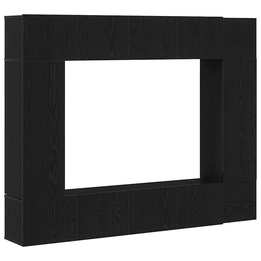 TV Cabinet Set 8 pcs Black oak 190.5 x 28.5 x 151 cm