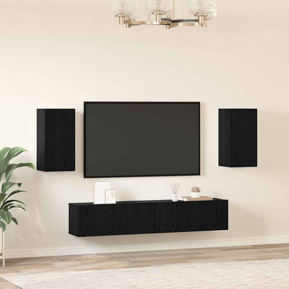 TV Cabinet Set 4 pcs Black oak 80 x 30 x 30 cm Engineered Wood