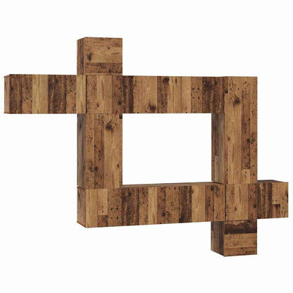 TV Cabinet Set Wall-mounted 10 pcs Old wood 30.5 x 30 x 90 cm