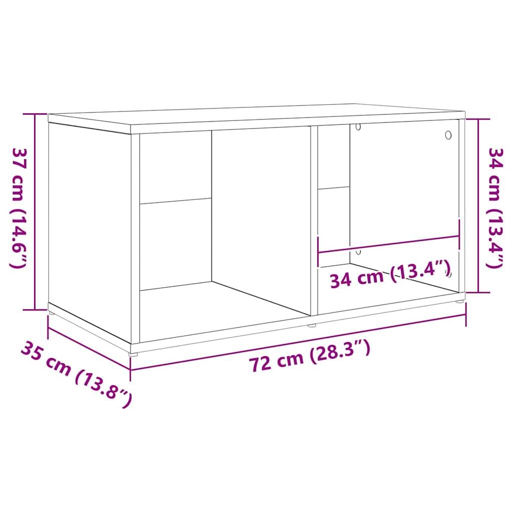 TV Cabinet 3 pcs Black 107 x 35 x 37 cm Engineered Wood