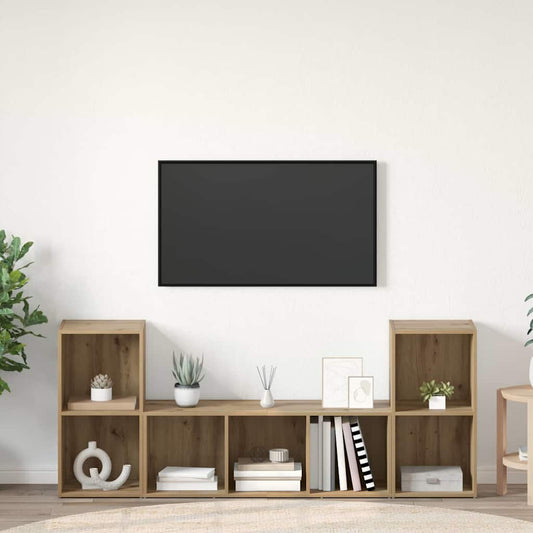 TV Cabinet 3 pcs Brown 107 x 35 x 37 cm Engineered Wood