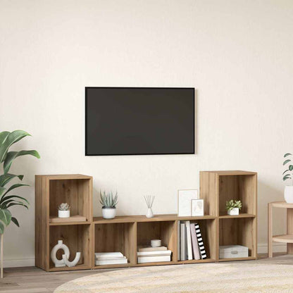 TV Cabinet 3 pcs Brown 107 x 35 x 37 cm Engineered Wood