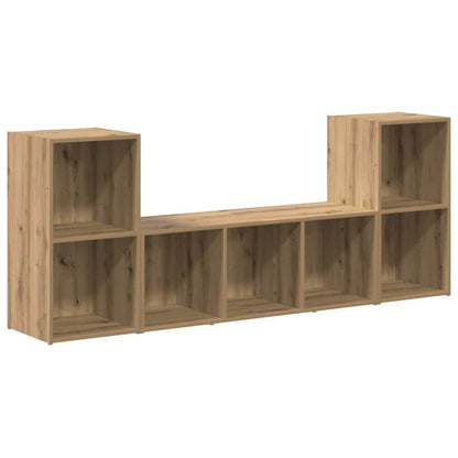 TV Cabinet 3 pcs Brown 107 x 35 x 37 cm Engineered Wood
