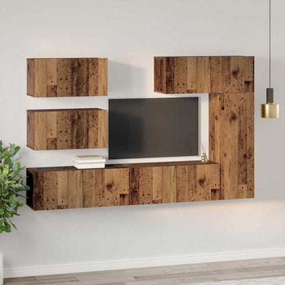 TV Cabinet Set 6 pcs Old wood 30.5 x 30 x 90 cm Engineered wood