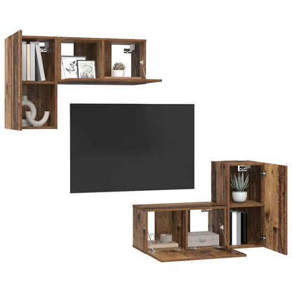 TV Cabinet Set 4 pcs Old wood 90.5 x 30 x 60 cm Engineered Wood