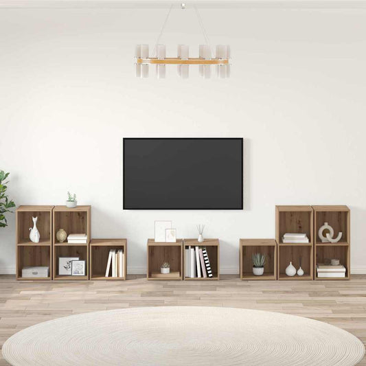 TV Cabinet Set 8 pcs Artisan Oak 37 x 35 x 72 cm