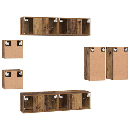 TV Cabinet Set 8 pcs Old wood 30.5 x 30 x 60 cm Engineered wood