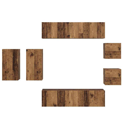 TV Cabinet Set 8 pcs Old wood 30.5 x 30 x 60 cm Engineered wood