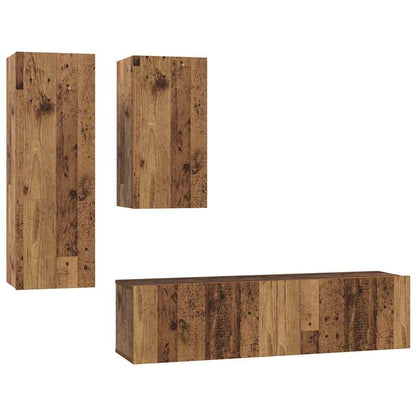 TV Cabinet Set 4 pcs Old wood 30.5 x 30 x 90 cm Engineered wood