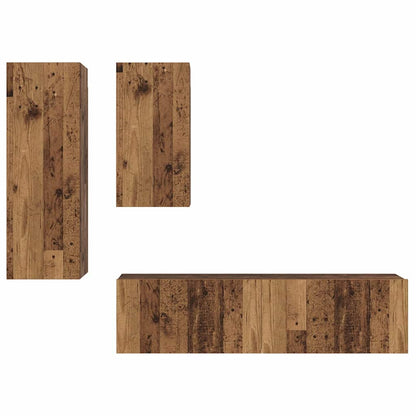 TV Cabinet Set 4 pcs Old wood 30.5 x 30 x 90 cm Engineered wood