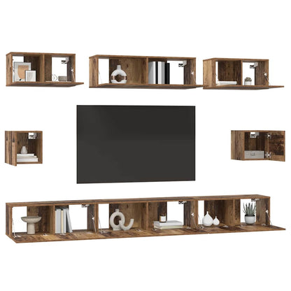 TV Cabinet Set Wall-mounted Old wood Engineered wood
