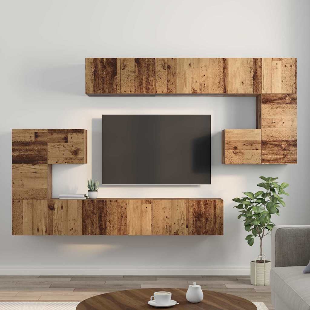 TV Cabinet Set 10 pcs Old wood 60 x 30 x 30 cm Engineered Wood