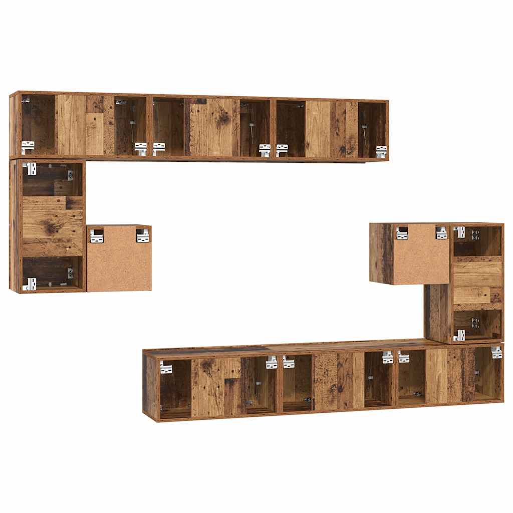 TV Cabinet Set 10 pcs Old wood 60 x 30 x 30 cm Engineered Wood