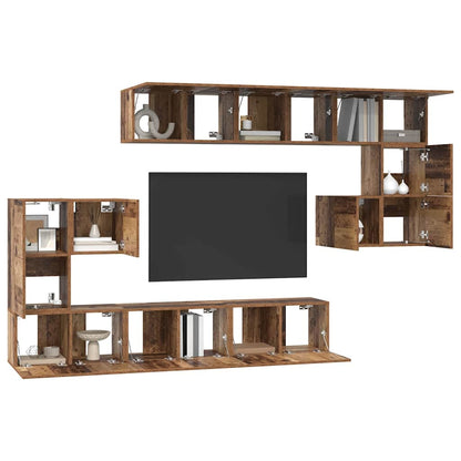 TV Cabinet Set 10 pcs Old wood 60 x 30 x 30 cm Engineered Wood
