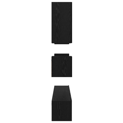 TV Cabinet Set Wall-mounted 8 pcs Black oak Engineered wood