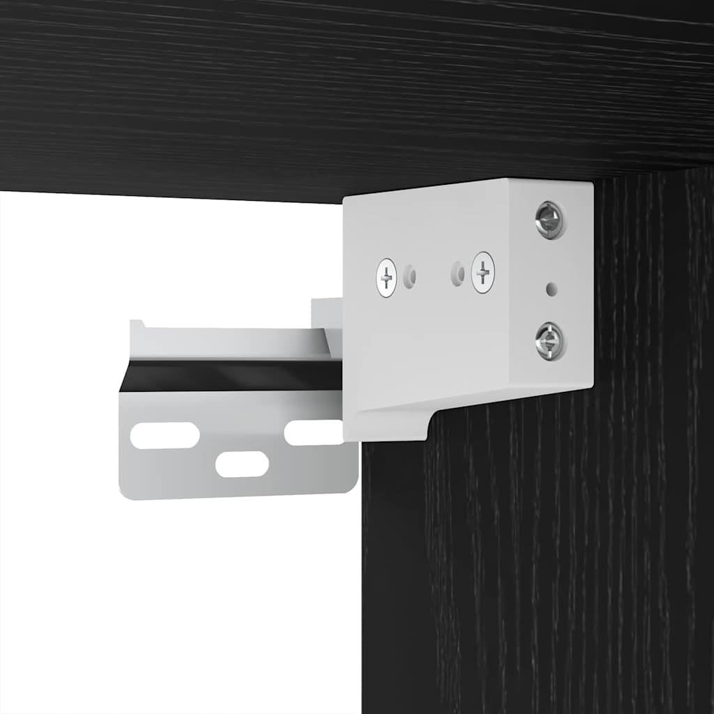 TV Cabinet Set Wall-mounted 8 pcs Black oak 80 x 30 x 30.5 cm