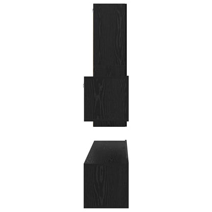 TV Cabinet Set 4 pcs Black oak 200 x 30 x 30 cm Engineered wood
