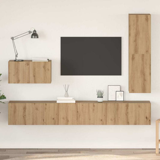TV Cabinet Set with Drawer 4 pcs Artisan oak 30.5 x 30 x 110 cm