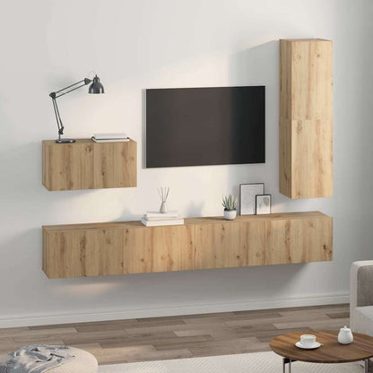 TV Cabinet Set with Drawer 4 pcs Artisan oak 30.5 x 30 x 110 cm