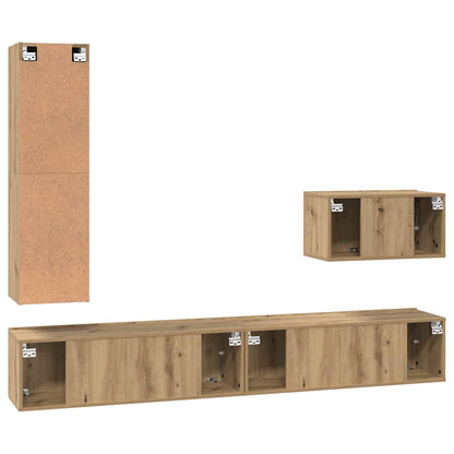 TV Cabinet Set with Drawer 4 pcs Artisan oak 30.5 x 30 x 110 cm
